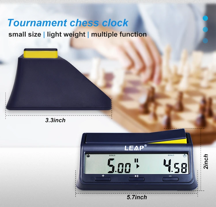 Chess Clock, Professional Multifunctional Factory Digital Chess & Game Timer with Bonus and Delay.