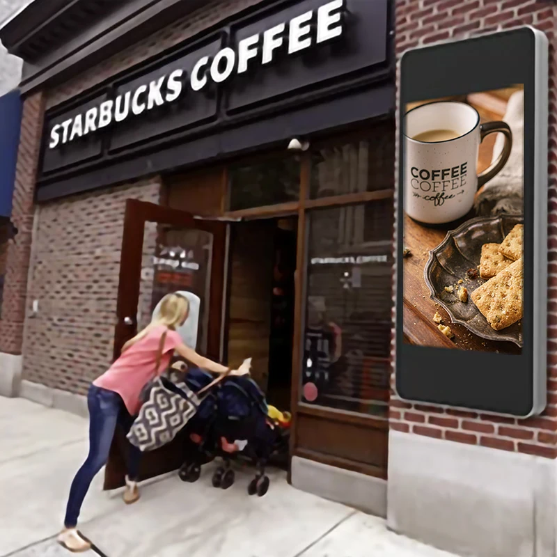 43 49 55 65 inch IP65 waterproof 2500 nits media player lcd screen 4k outdoor display digital signage