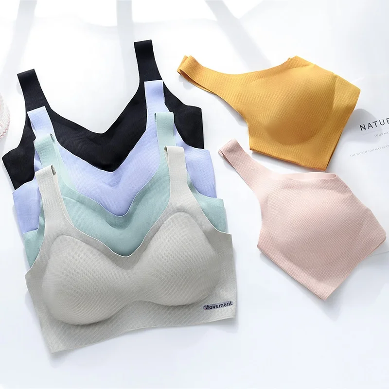 
Skin-friendly breathable Push up chest type latex underwear Sports sleeping vest comfortable thin bra high elastic latex bra 