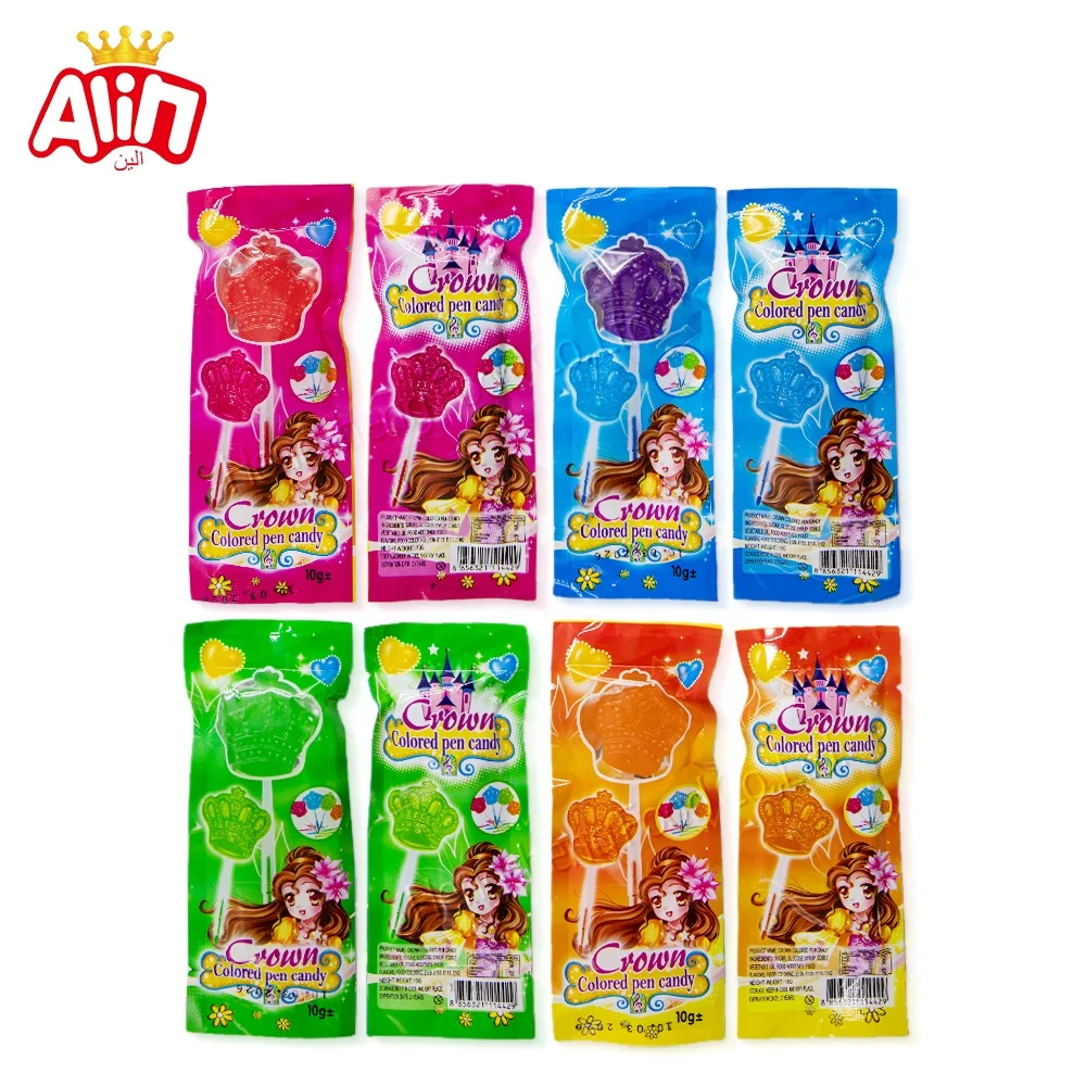toy candy wholesale Custom Private Label Crown Lollipop + Watercolor pen stationery