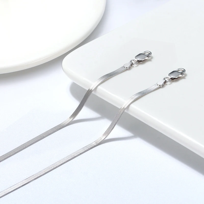 RINNTIN SA12 Jewelry Finding 925 Silver Anklets Summer Snake chain Ankle Bracelet For Women Tobillera Gold Custom Ancle Bracelet