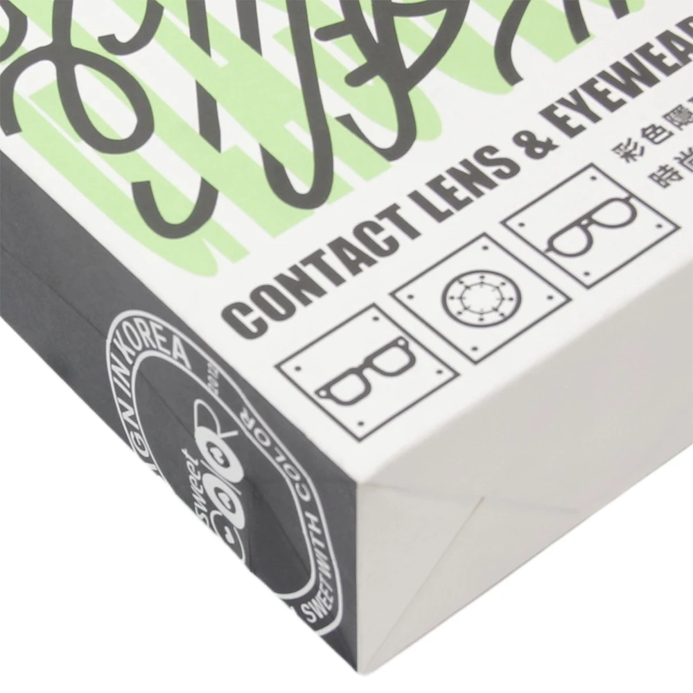 Best Price White kraft brand logo Personalized customizable size eyeglasses Shopping Product with handle glasses paper bag