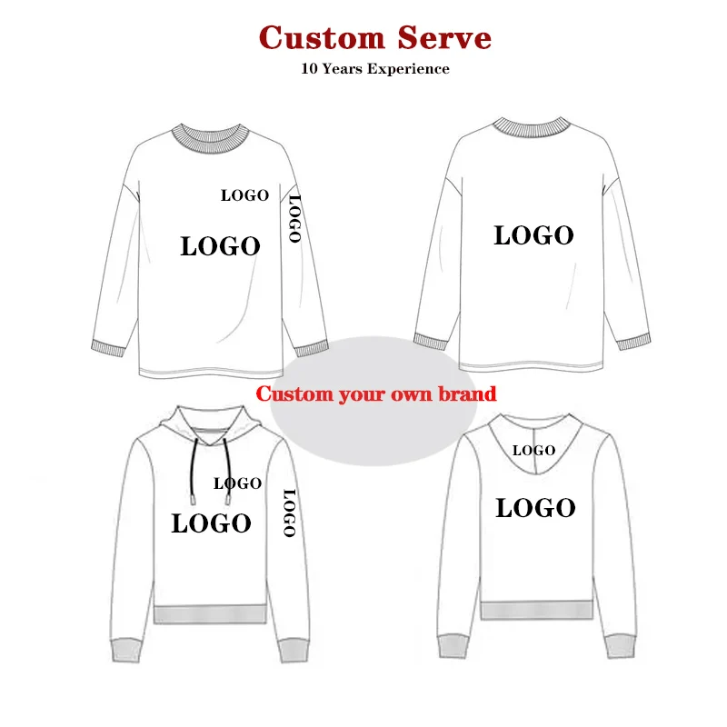 Manufacturing Wholesale Heavy White Hooded Sweatshirts High Quality Sublimation Puff Print Custom Printing Hoodies Sweatshirts