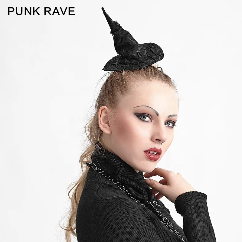 Punk Rave S-169 unique design wizard black Gothic pointed top hat