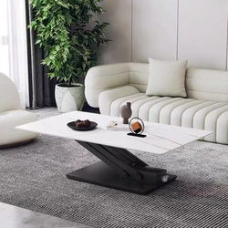 BKX Modern apartment Lifting Up and Down extendable Multi-functional ceramic Coffee Dining Table