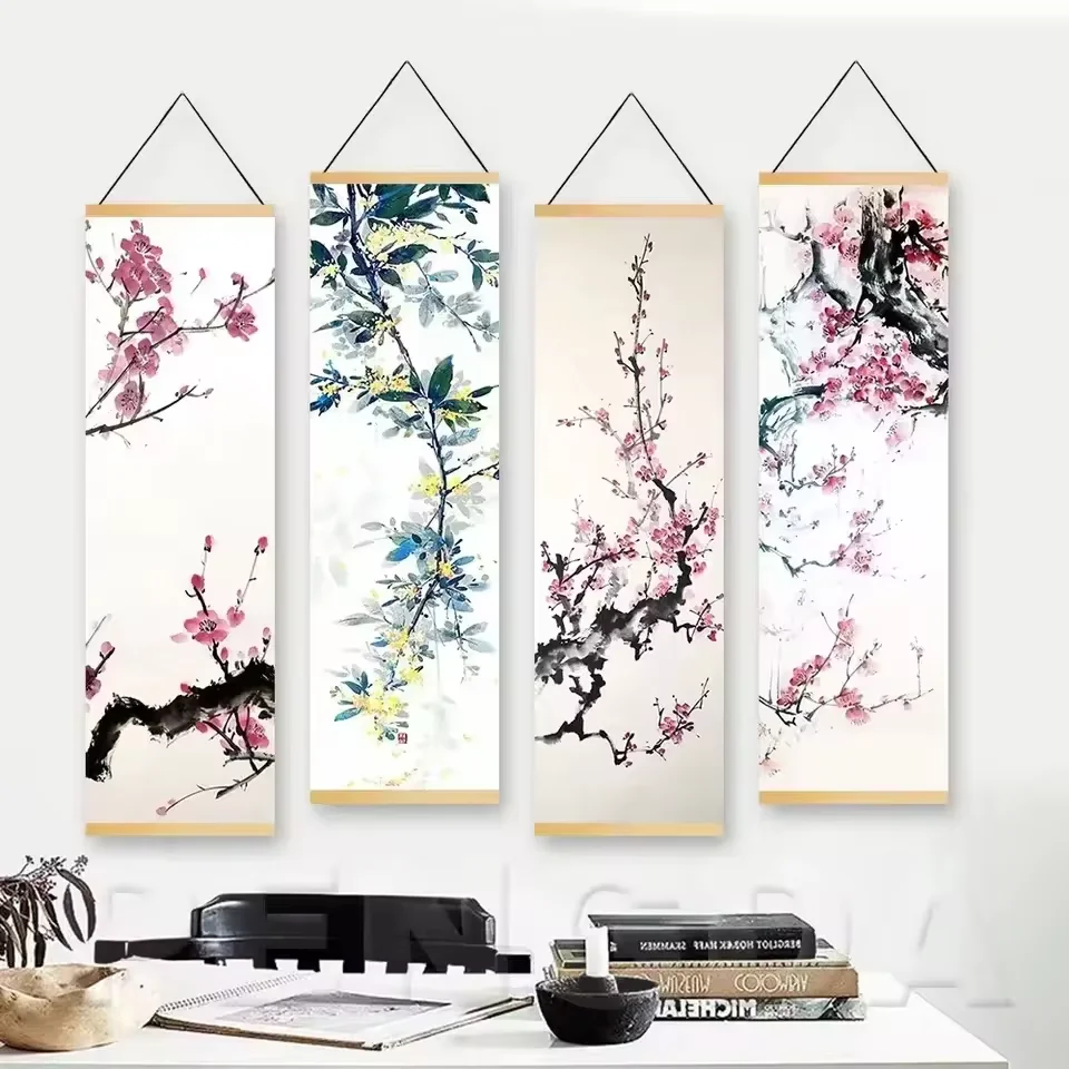 Polyester Fast Delivery Decoration Custom Ceiling Hanging Hand Wall Poster Home Decor Scroll Banner