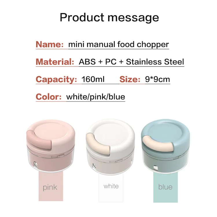 Easy Hand-pull Mincer Blender Mixer Food Processor for Fruits Nuts Garlic meat Baby Food Onion Cutter 2 cup manual food chopper