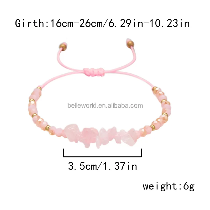 BELLEWORLD wholesale adjustable boho style ladies bracelets hand chain jewelry custom handmade knitted beads bracelet with logo