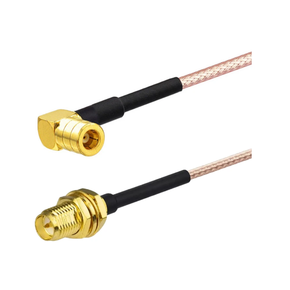 Low price MMCX elbow to SMA RF connector custom coax coaxial Cable antenna RG174 line communication antenna extension cable