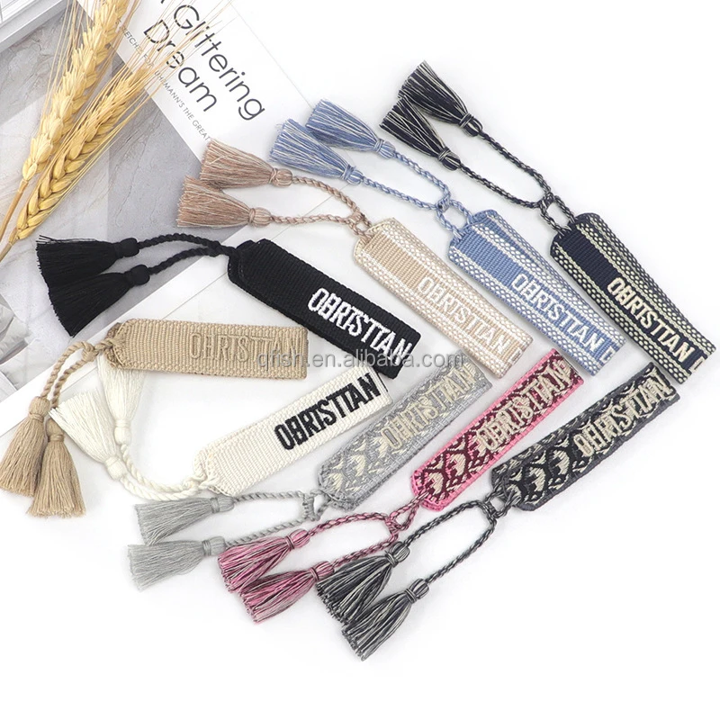 Customized Christian Bracelets Embroidered Inspired 185 Colors Adjustable Woven Friendship Bracelets