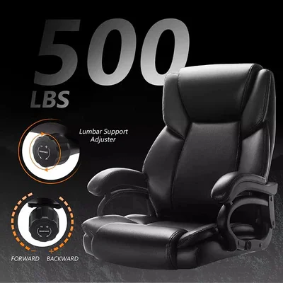 Ergonomic Office Chair 500lbs High Back PU Leather Executive Chair Heavy Duty Big and Tall Best Office Chair for Back Pain