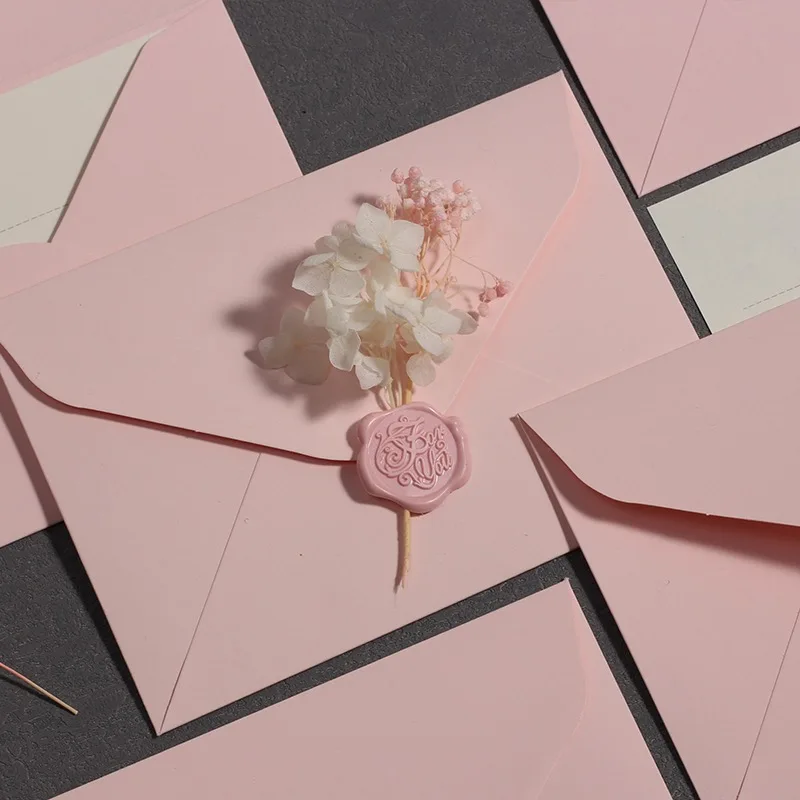 Cherry color Paper Craft V Flap Self Seal Envelopes Packaging for Perfect for Weddings Invitations