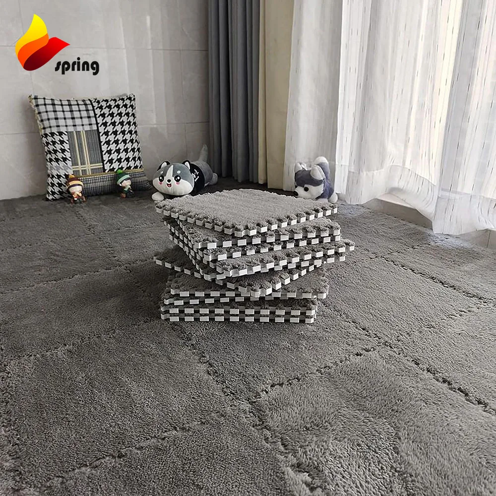 China Manufacturer Soft Interlocking Carpet tile Fluffy Area Rug Puzzle Carpet Floor Mat Room Mat