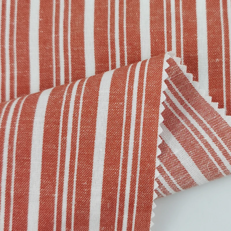 Yarn-dyed Linen Cotton Slub Linen Fabric, Double-sided Fine Stripe Linen, Sofa Sliver Home Textile Fabric