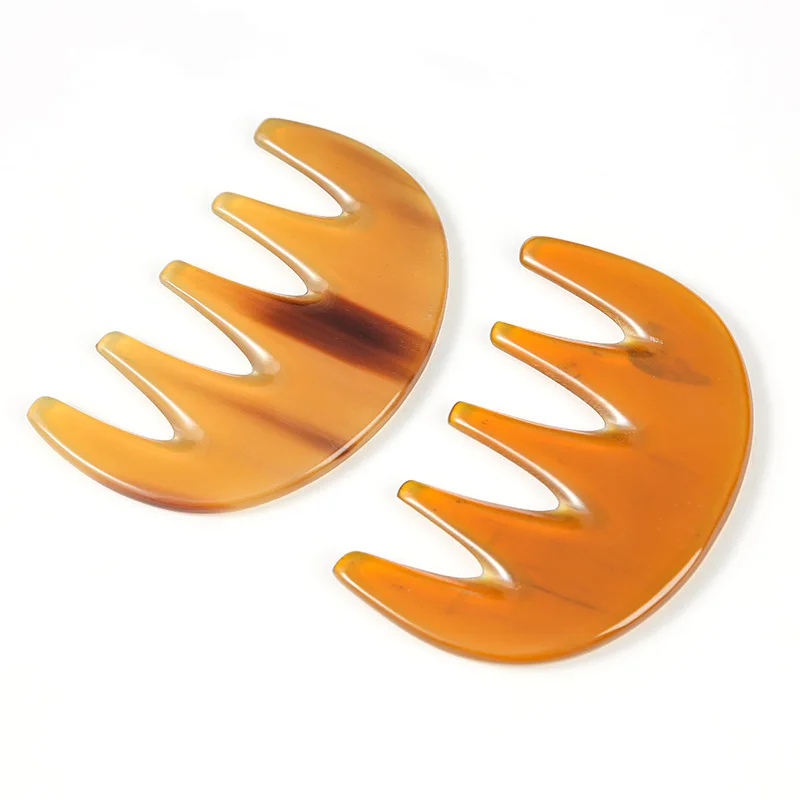Chinese Traditional Trigger Point Therapy Guasha Scraping Massage Comb Wide Tooth Hair Comb Horn Head Massage Scraping Comb