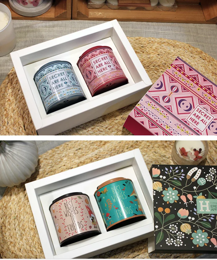 Tin for Loose Tea Metal Tea Canister 40g Round Tin Can with Lid for Tea Double Seal D67*h83mm