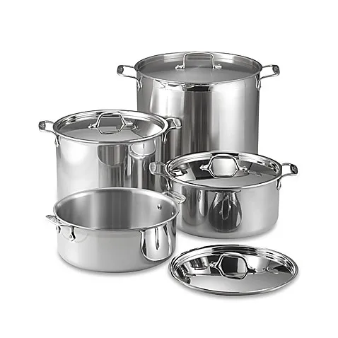 NSF listed clad & induction bottom stainless steel non-stick cookware set for restaurant