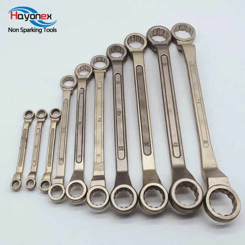 China High Quality Safety Tool Explosion proof Double Box End Wrench Aluminum Bronze Non sparking tools gisam impact wrench