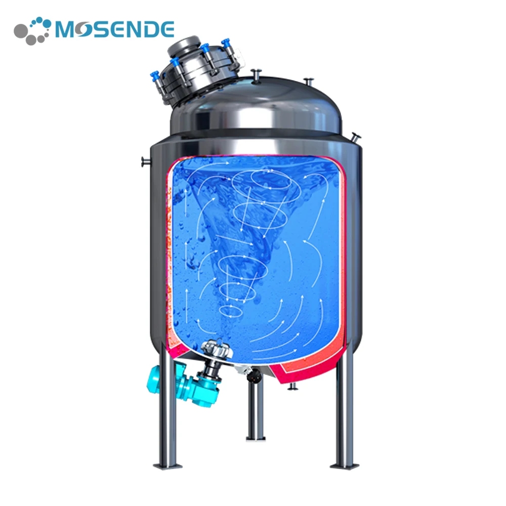 500L Stainless Steel Vacuum Sauce Fruit Juice Alcohol Stirred Reactor Batching Tank