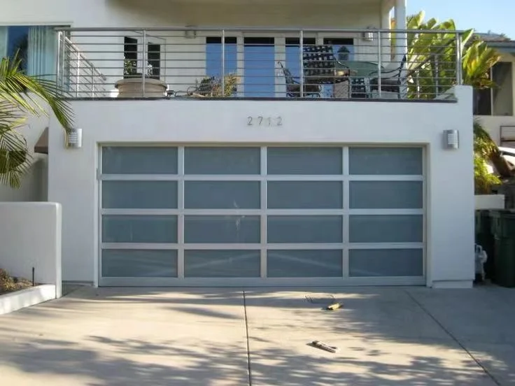 Luxury Impact Tempered Aluminum Alloy Glass Framed Garage Door Modern Well Insulated Commercial Glass Garage Doors for Homes
