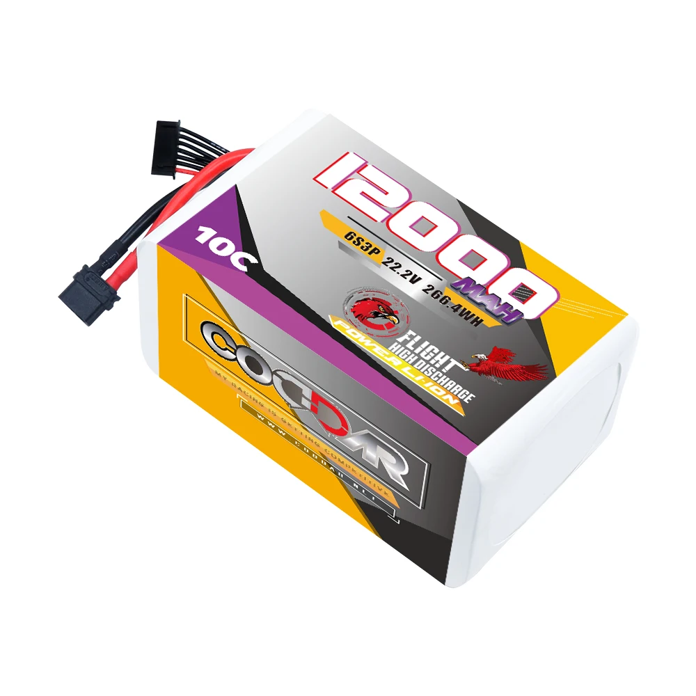 CODDAR 12000mAh 6S 22.2V 10C XT60 for Lithium Ion 21700 samsung 40T cell RC Battery Pack for RC Boat Cars Helicopter Drone
