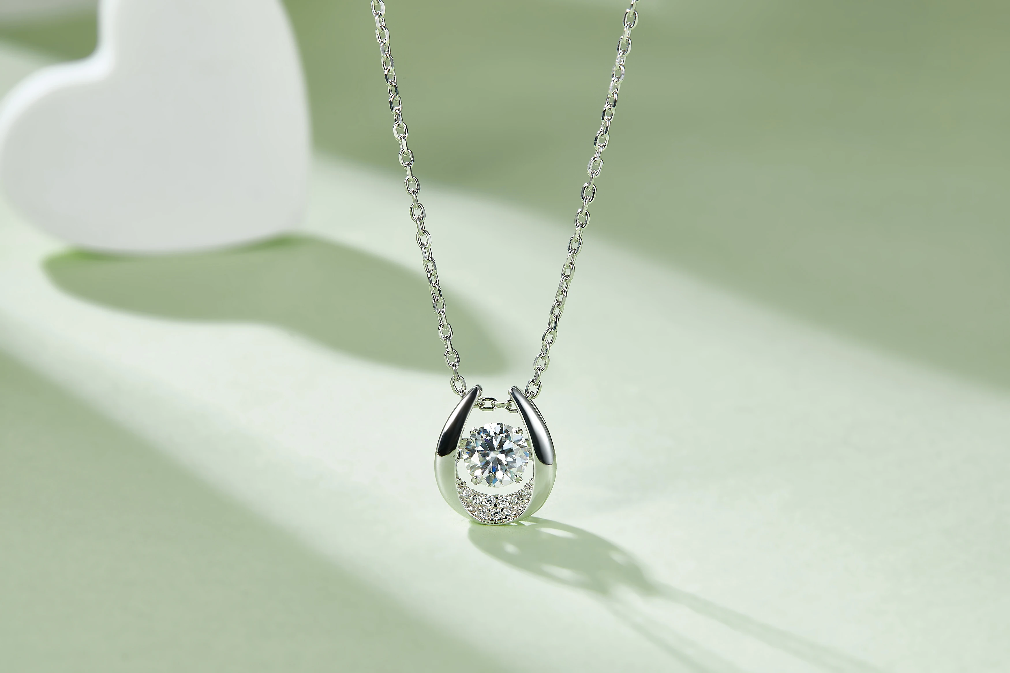Smart Guardian S925 Silver Platinum-Plated Necklace  0.5 carat D Grade Moissanite Diamond Fine Jewelry Pendants Charms