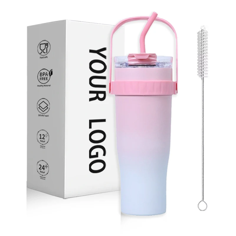 Minimalist Design 40 oz Stainless Steel Vacuum Insulated Water Bottle Tumbler Travel Cup with Phone Stand Newly Designed
