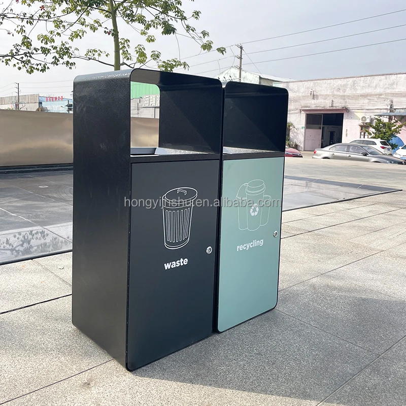 New design commercial trash cans recycle waste bin outdoor park dust bin outdoor trash can