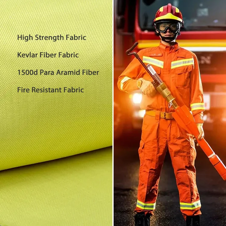 Aramid Fiber Cloth 1500D 220g Woven Kevlar Fabric Plain Fabric For Fireman Overalls