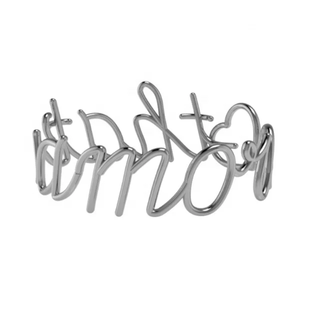 High Quality Jewellery Silver Bracelet With Text Thats Amore Wire Shape Italian Handmade Design For Special Gift