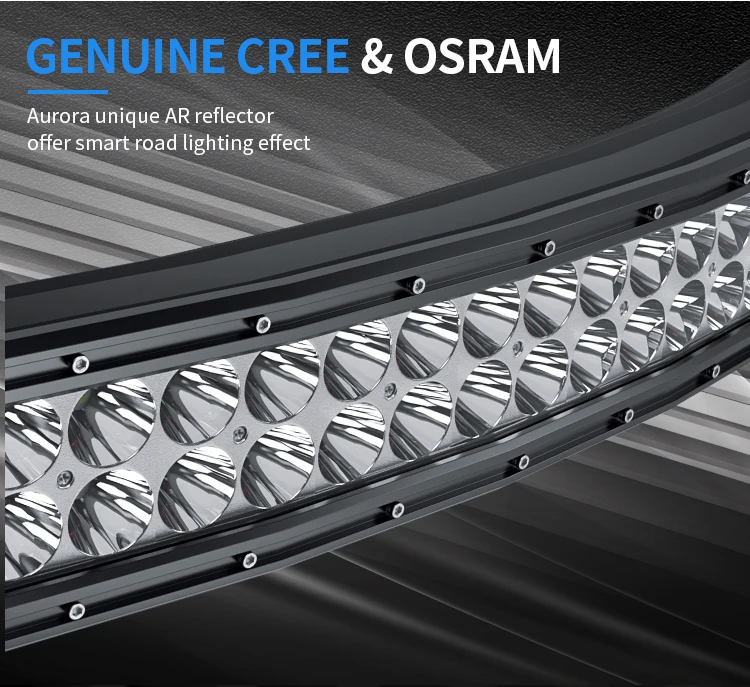 Super slim LED light bar 300W 400W 500W Combo Waterproof Curved LED Light Bar For Trucks