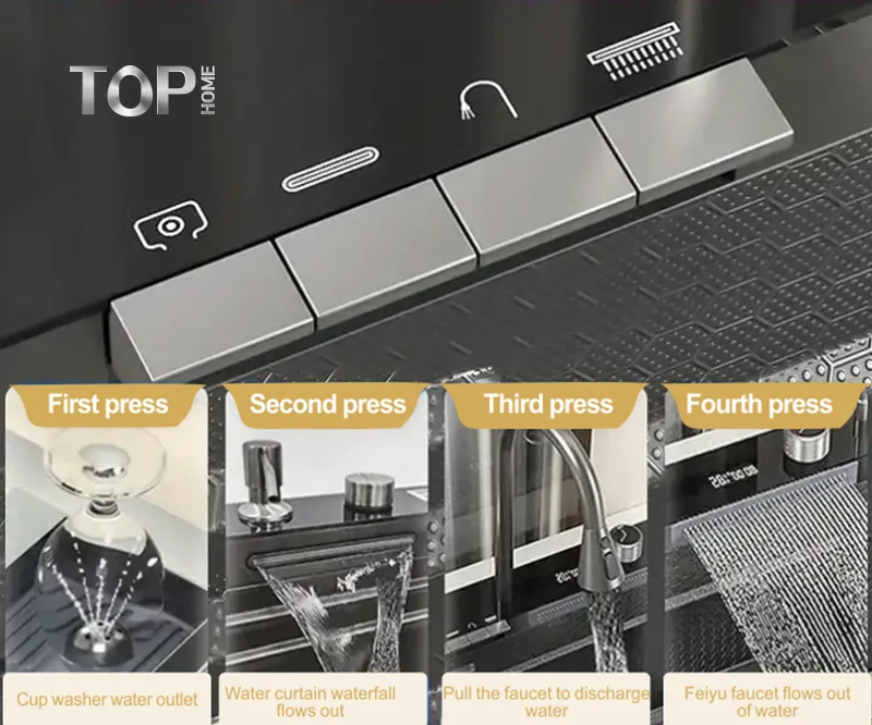 SUS304 Deep Basin Single Bowl Undermount Handmade Stainless Steel Black Kitchen Sink