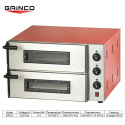 Professional Restaurant Commercial Counter Top Double Decks Bakery Equipment Pizza Machine High Heat Electric Pizza Oven