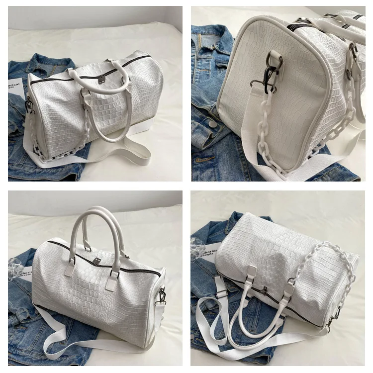 Designer Luxury Travel Pink Weekend Overnight bag Crocodile Leather Travel Bag Women Duffel BagWaterproof Shoulder Bag