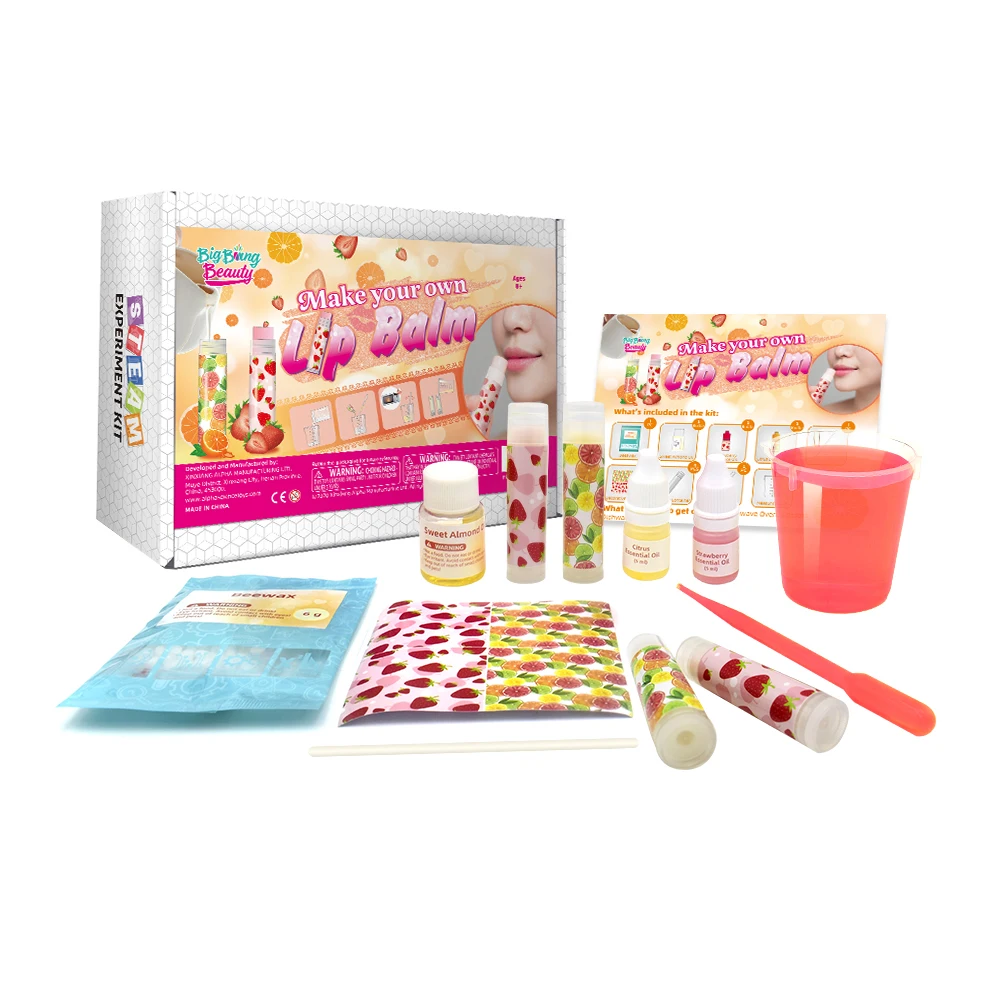 Hot-Selling Stem Learning Toys DIY Educational Science Kits for Kids Girls Makeup Kit Make Your Own Lip Balm Kit