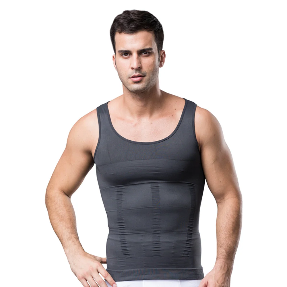 Men Compression Shirt Slimming Body Shaper Vest Shapewear Abdomen Undershirt Tummy Control