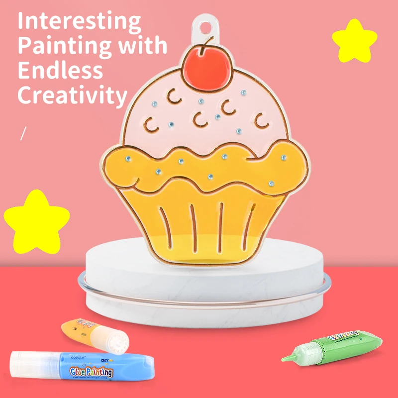 Ice Cream Diamond Glue Painting Window Art Sun Catcher Kids Crafts DIY Creative