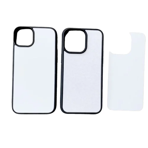 Aluminum heat transfer four corners fall Cell Phone Covers Black Rubber TPU PC Sublimation Phone Cases For Iphone 13 14 15