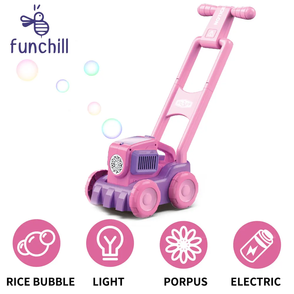 Outdoor Toys Safty Soap Liquid Blower Children Bubble Solution Automatic Electric Lawn Mower Bubble Car Bubble Toys