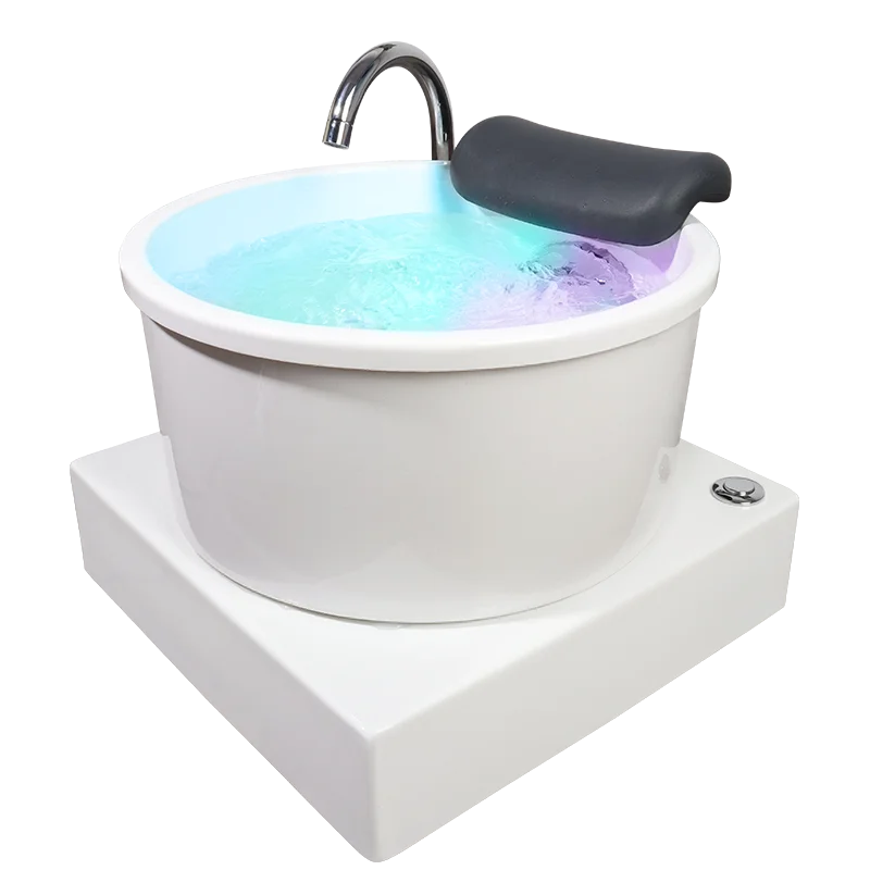 YTS Beauty Salon Equipment Pedicure Basin with Base Two Lights Salon Pedicure Foot Spa Bowl