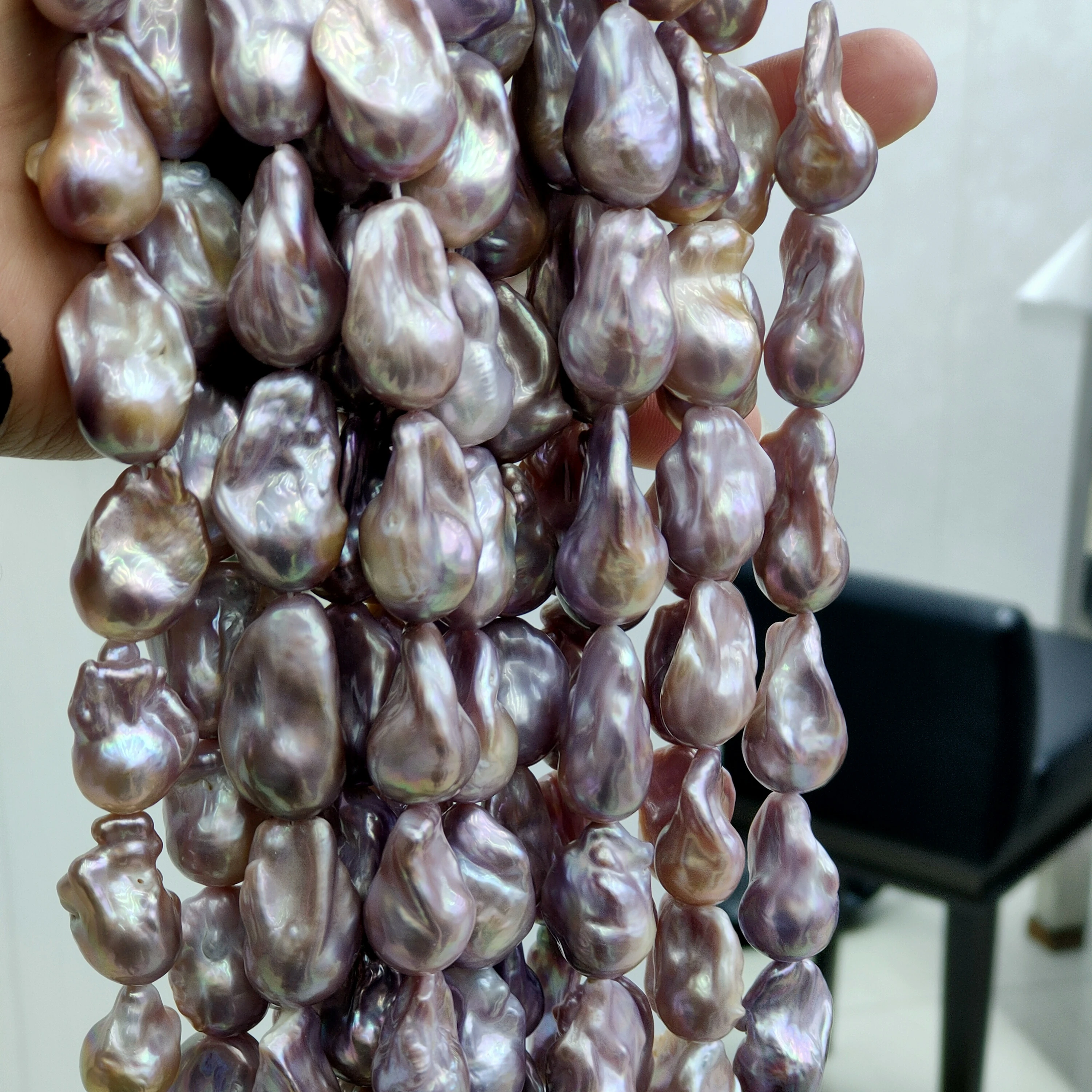 AAA15x20mm large size colored irregular fireball core Baroque fresh water real fresh water natural loose pearl