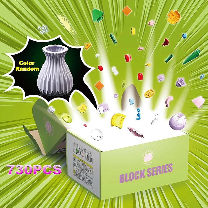 Cheap Hot Artificial Pot Plant Children Girl Assembling Puzzle DIY Toy Gift Building Blocks Flower WIth Vase