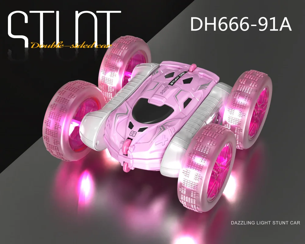 3 color mixed shatter-resistant double sided 2.4G remote controlled high speed drift car with light