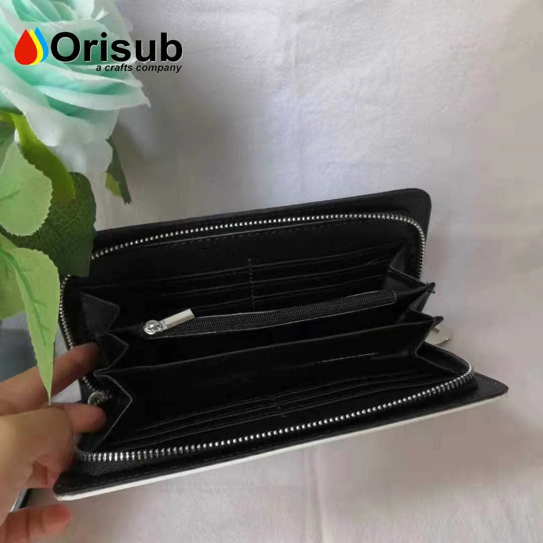 Blank sublimation women long wallet with zipper