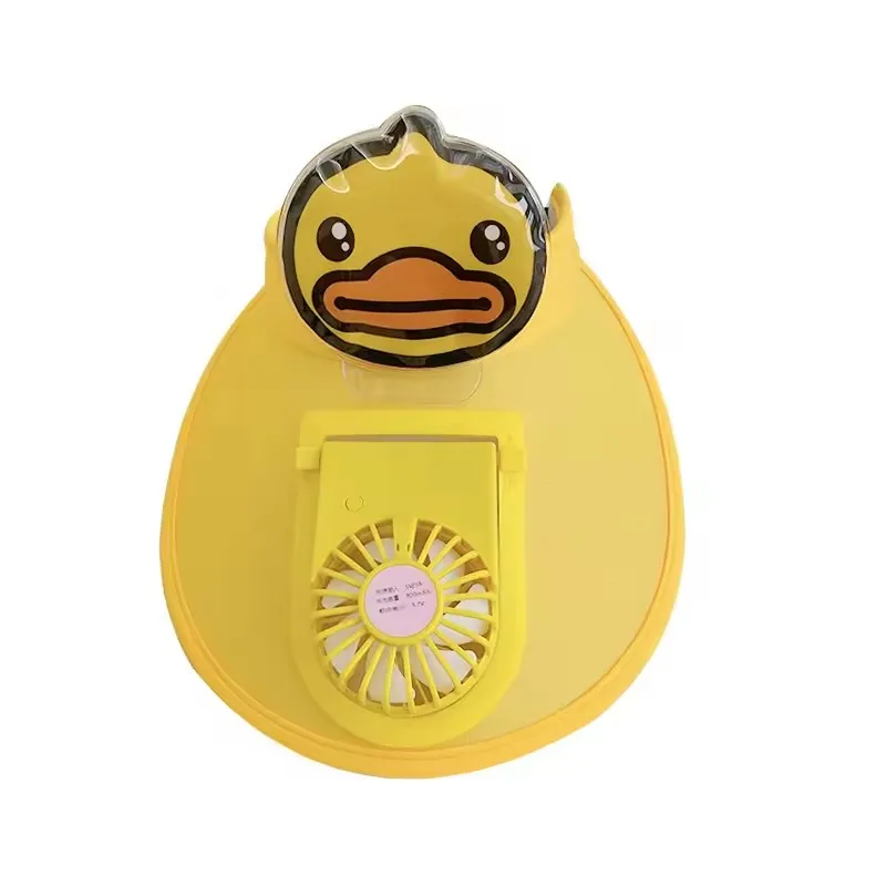 Summer Child Large Big Brim Sports Hats Outdoor Cooling Sun Visor Cap Kids Travel Empty Top Rechargeable Usb Fan Caps