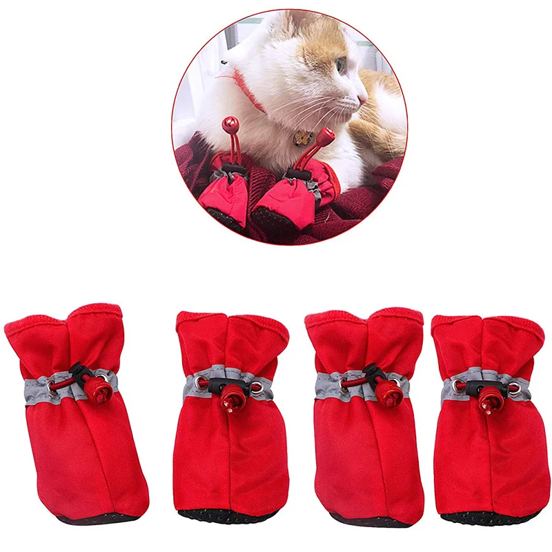 Winter Warm Waterproof Rubber Skid Proof Sneakers Pet Snow Boots Dog Shoes for Dogs Pet Apparel & Accessories Small Medium Dogs