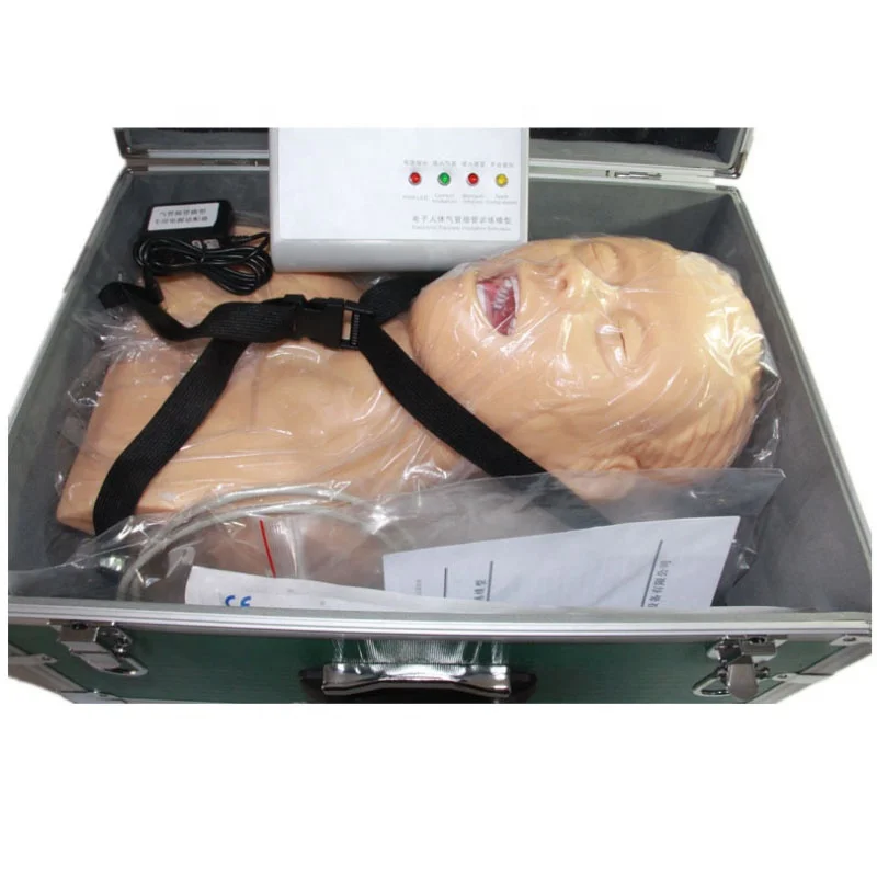 electronic tracheal intubation simulator training model with teeth compressed alarm device