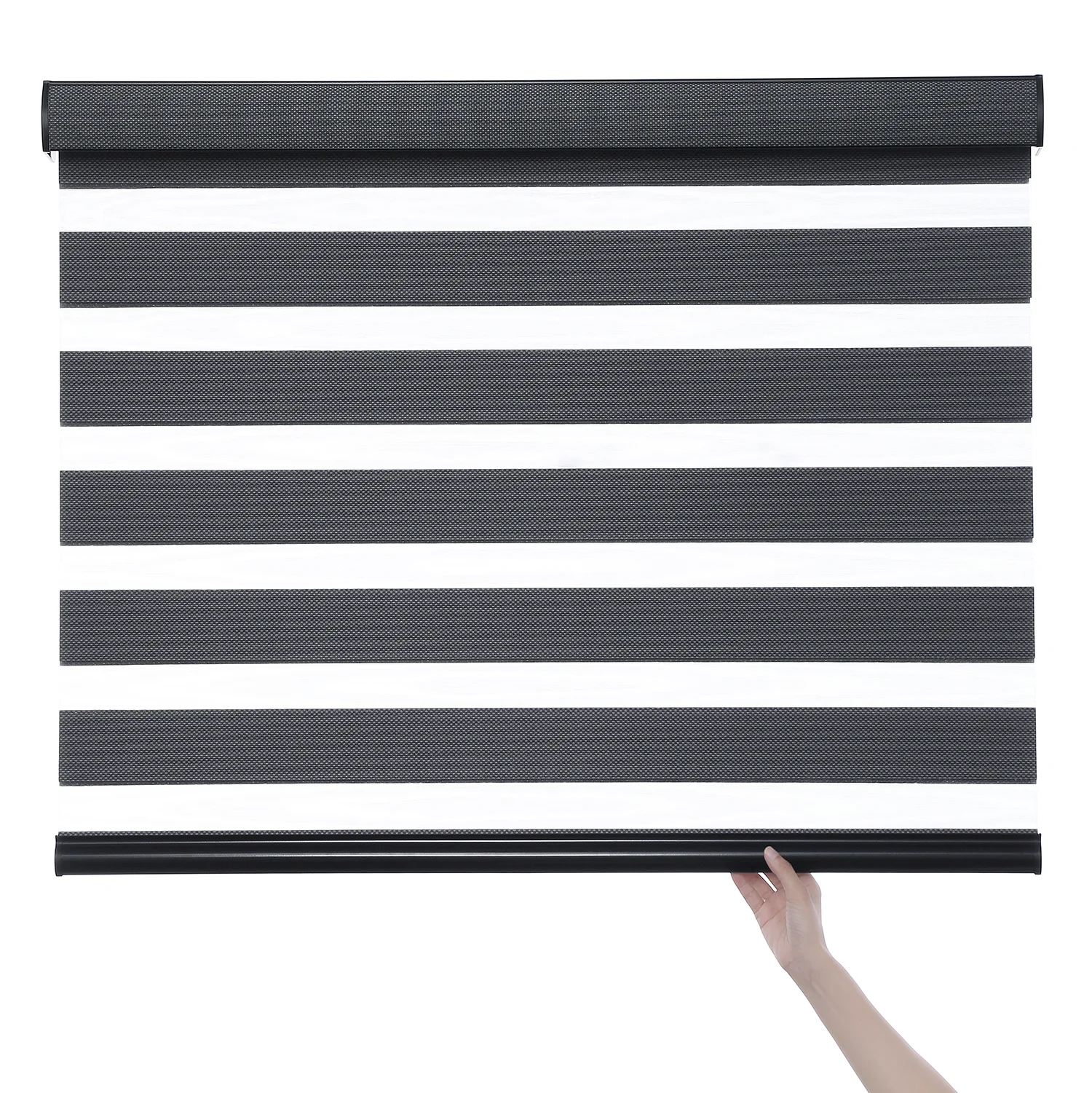 Wholesale High Quality Cordless Window Curtain 100% Polyester Fabric Spring Dual Zebra Roller Blinds shades