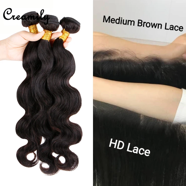 
Wholesale Virgin Brazilian Cuticle Aligned Hair Swiss Transparent HD Frontal Lace With Bundles 