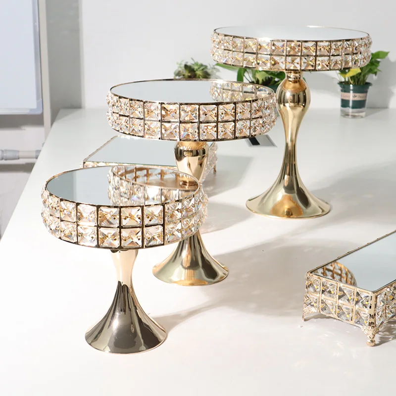 2021 hot wedding birthday Party supplies cake decoration tools wedding favors gold silver cake dessert stan set